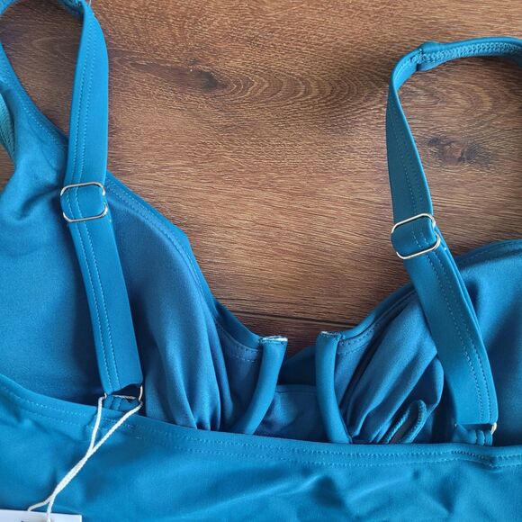 Womens S Underwire One Piece Swimsuit Tummy Control Ruched Bathing B2prity Green - Picture 8 of 16